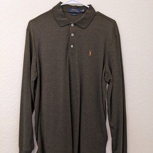 Ralph Lauren Long Sleeve Men's Polo - Size M - Dark Green